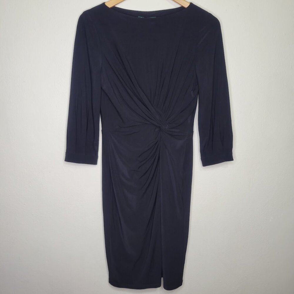 NWT Lauren Ralph Lauren Twisted Knot Dress Knee-length Dress, Size 4